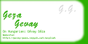 geza gevay business card